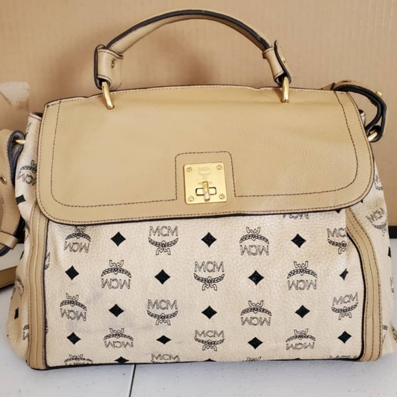 MCM VISETOS Cream 2way Shoulder Bag - Picture 7 of 13